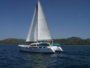Manta Ray Catamaran in deep blue sea