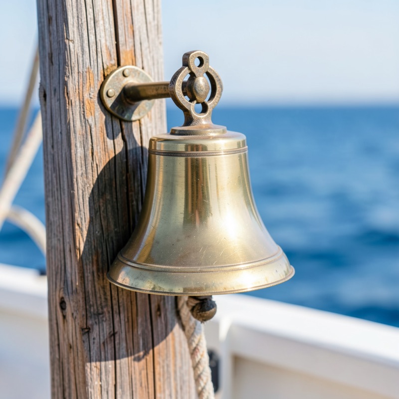 Brass ship's bell in Puerto Caldera