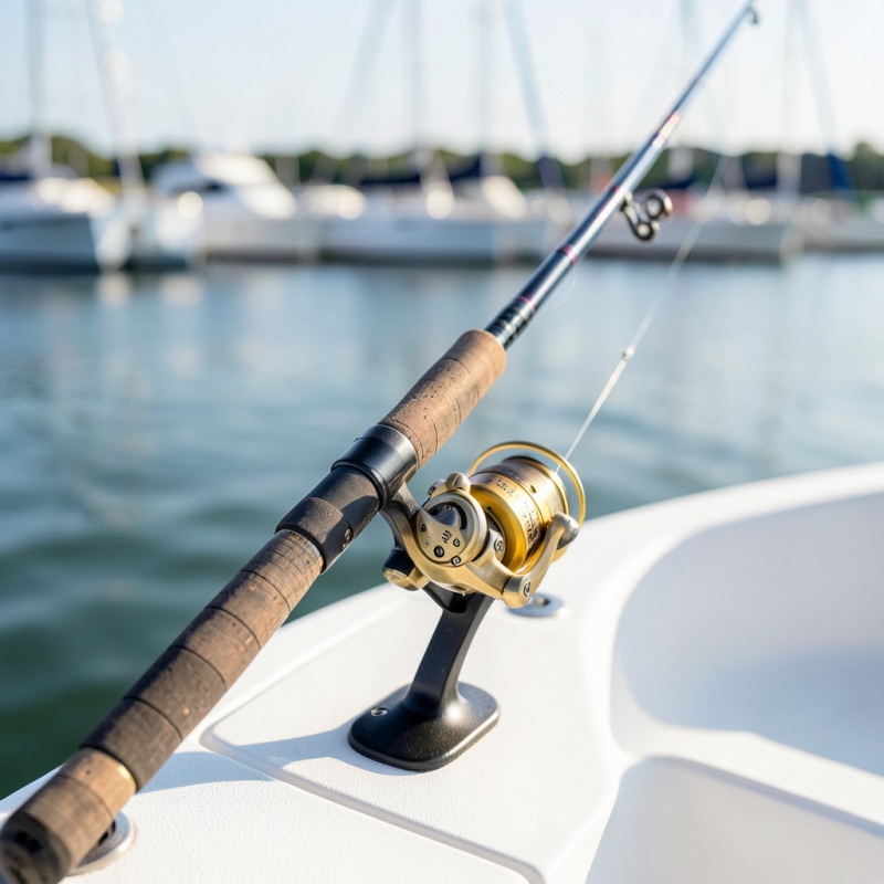 Fishing reel and rod in Playa Herradura