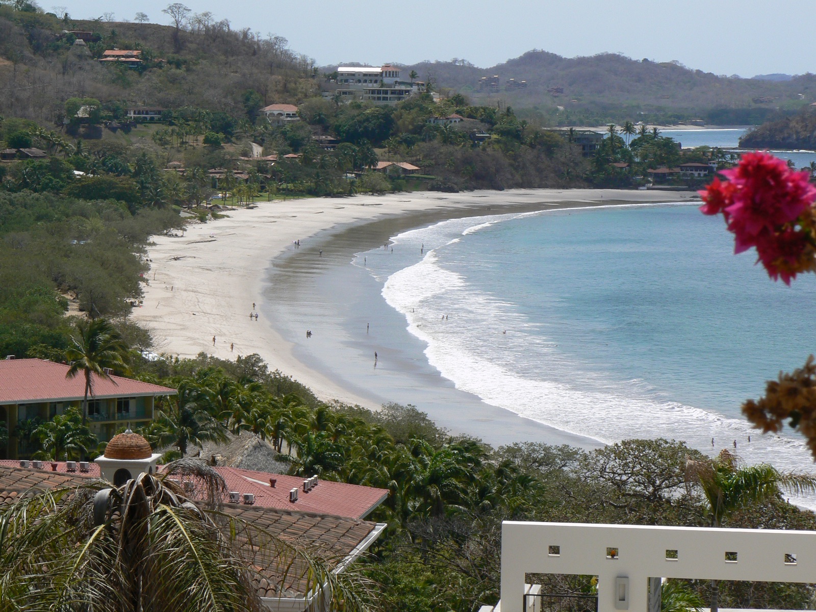 Playa Flamingo seen from the hillside above the beach