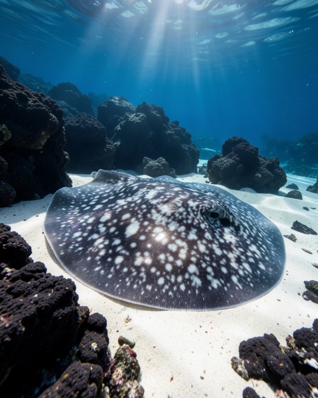 Marbled ray in Cocos Island