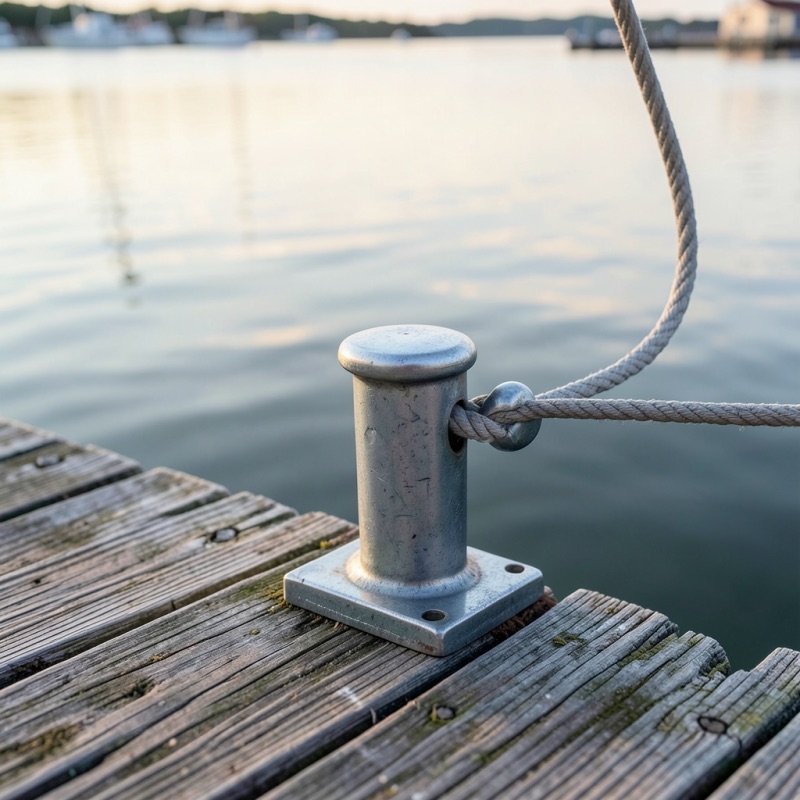 Mooring cleat and dock line in Costa Rica