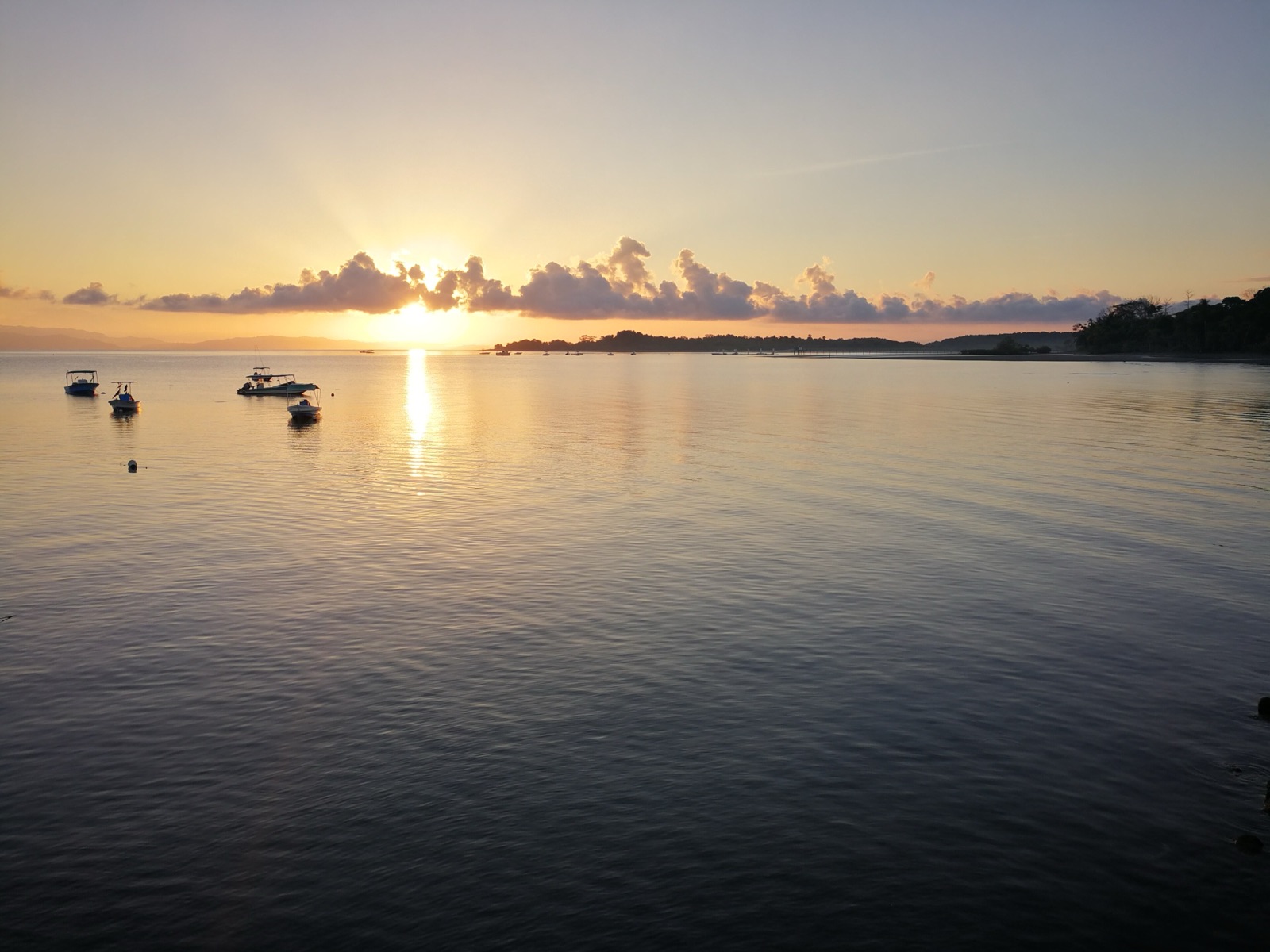 Sunrise over Golfo Dulce from the pier at Puerto Jiménez