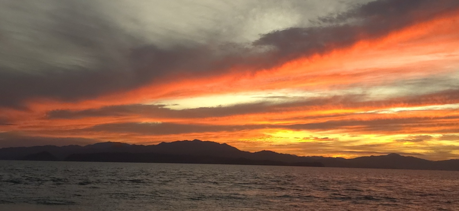 Sunset over the Gulf of Nicoya at Puntarenas
