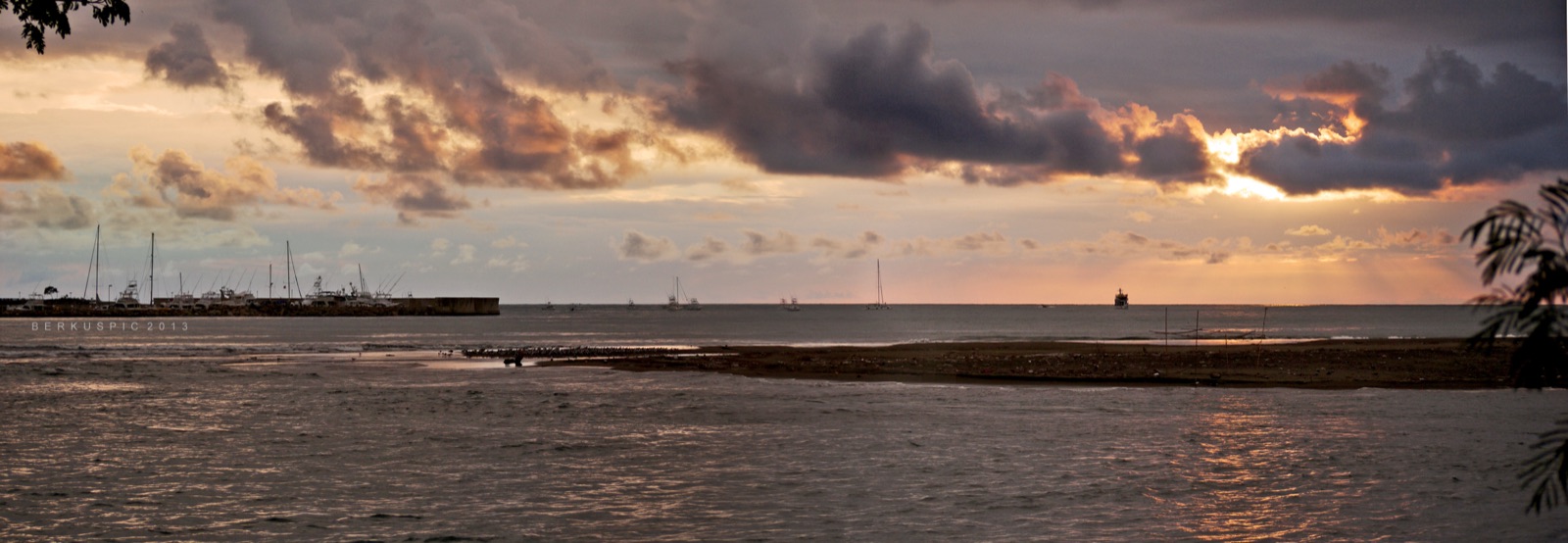 Evening over the Quepos waterfront and marina