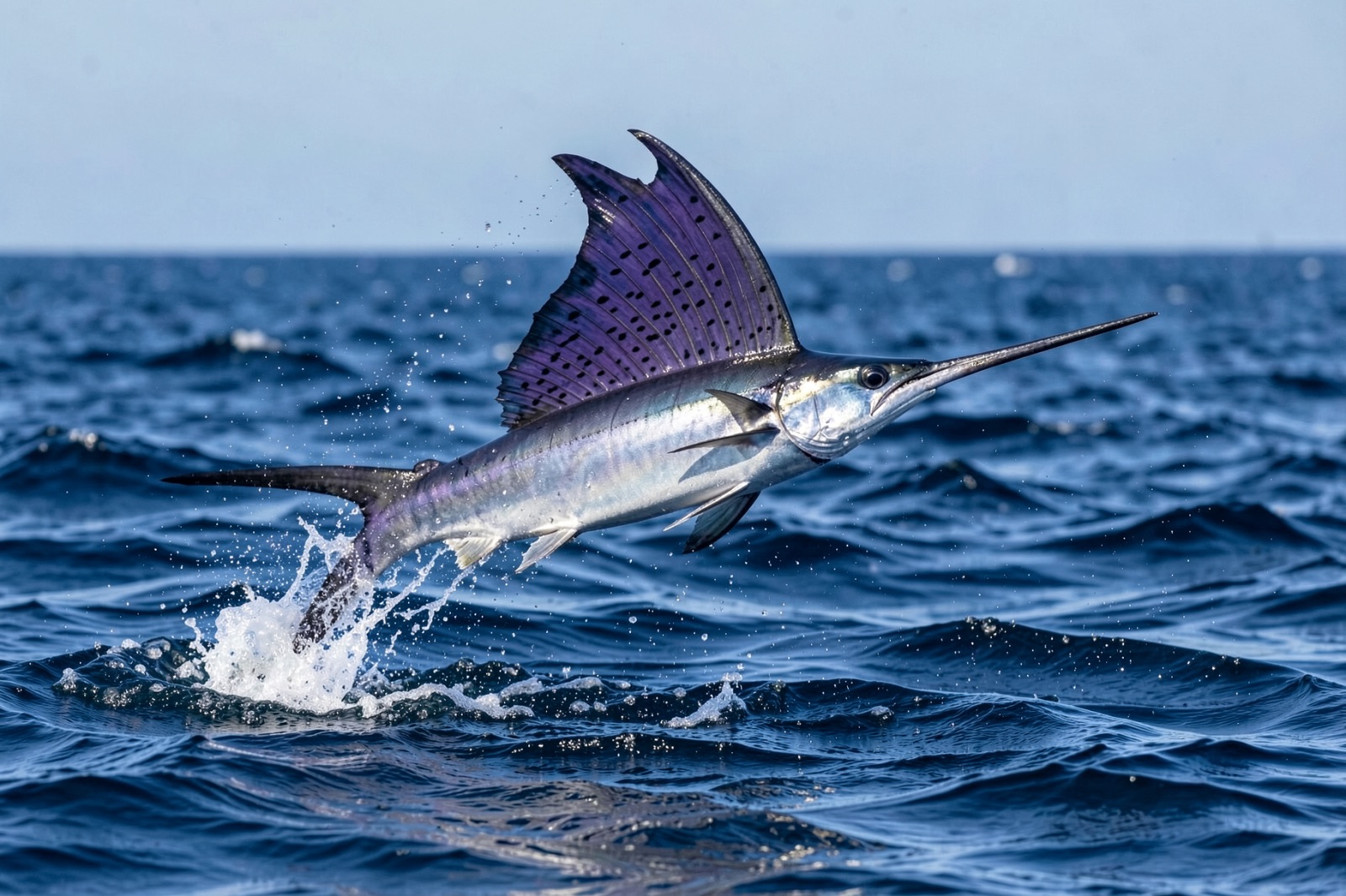 A sailfish leaping off Costa Rica's Pacific coast