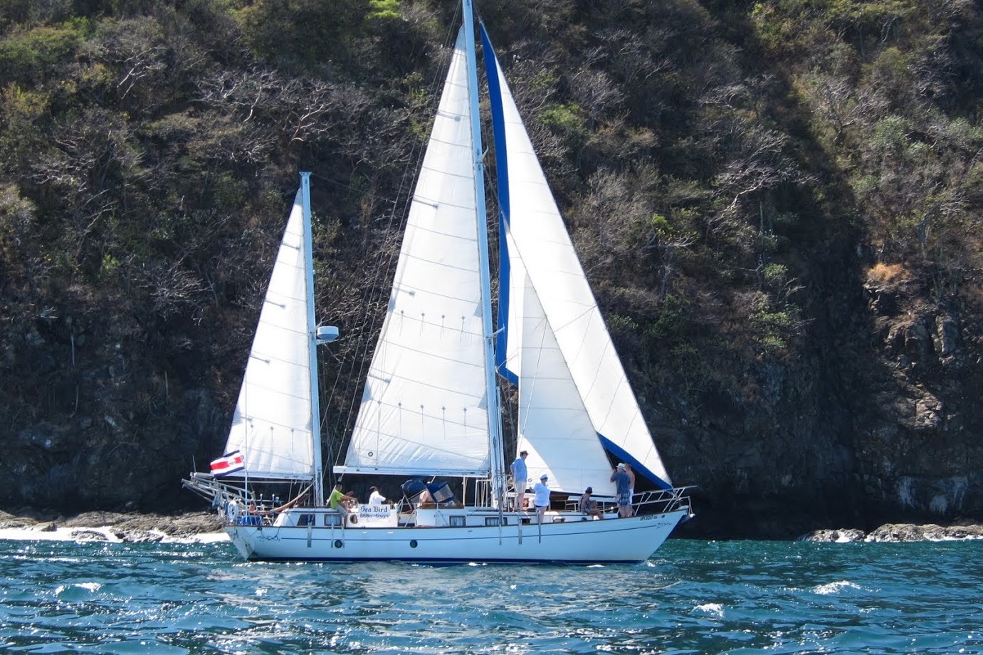 The ketch Sea Bird under sail along the Guanacaste coast