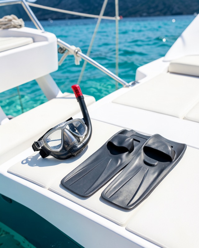 Snorkel mask and fins in Costa Rica