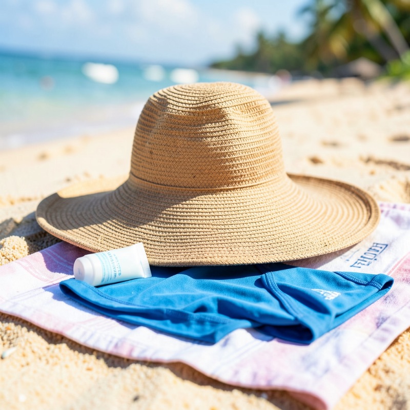 Sun hat and sunscreen in Costa Rica